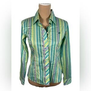Lilly Pulitzer Striped Green and Blue Women's Top Size 4
